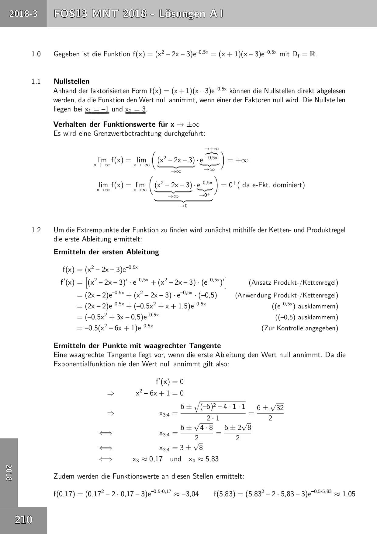 Mathe Abitur Bayern Lösungen Abiturprüfung Mathematik Nichttechnik FOS/BOS Bayern 13. Klasse