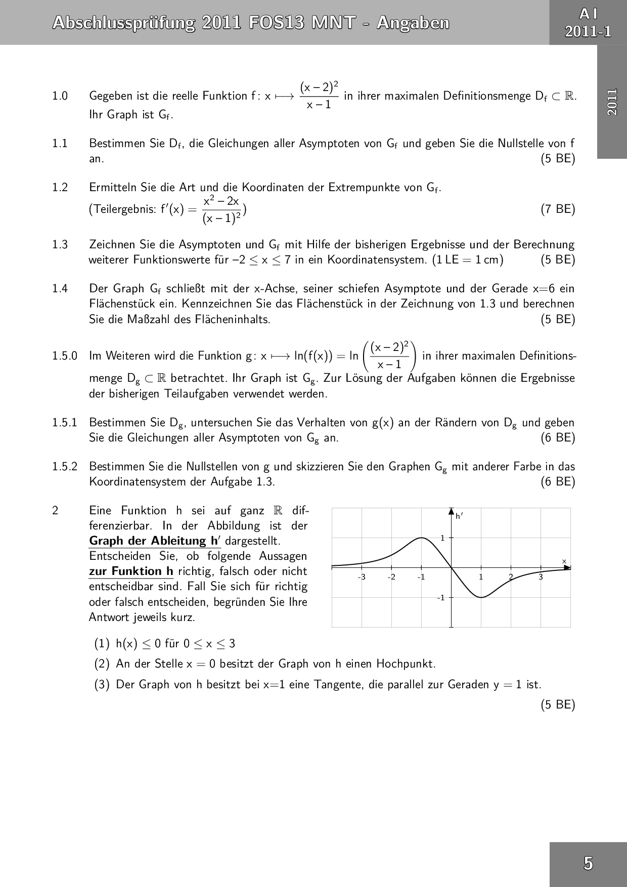 Abiturprufung Fos Bos Bayern 13 Klasse Mathematik Nichttechnik 13 Klasse 2018