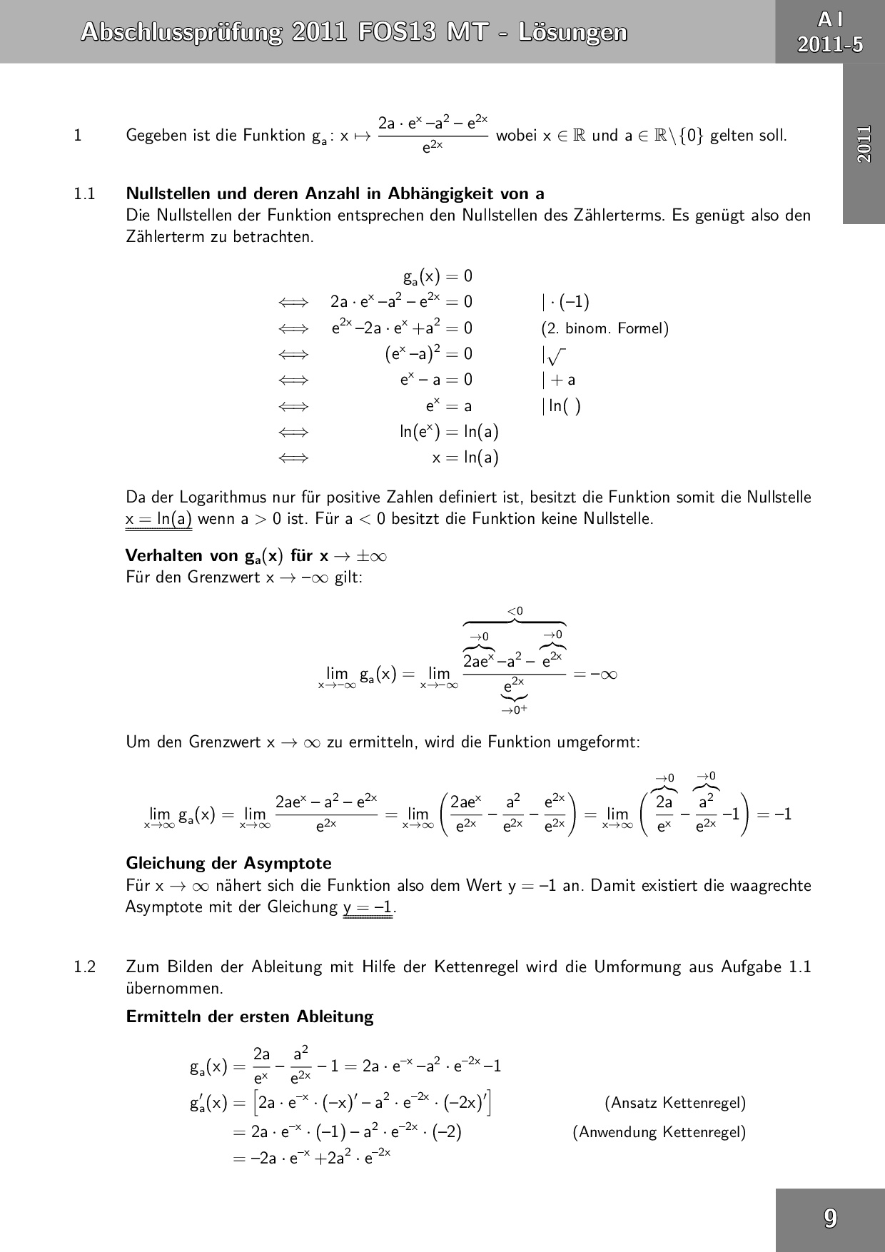 Abitur Mathe Bayern Lösungen Abiturprüfung Mathematik Technik FOS / BOS Bayern 13. Klasse 2018