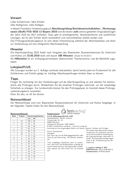  Abiturprüfung FOS/BOS BwR in Bayern 12. Klasse 2018 Illustration 